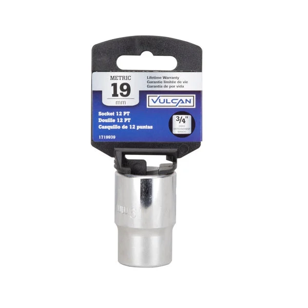 Vulcan MT-SM6019 Standard Metric Drive Socket 19 MM for Automotive