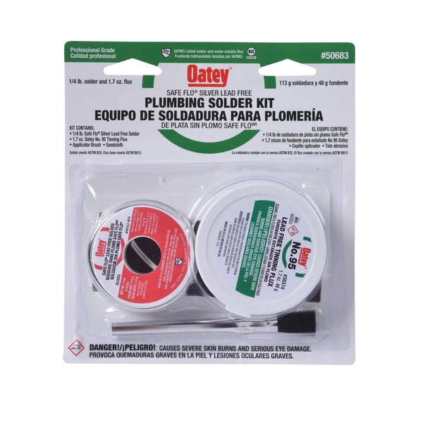 Oatey 50683 Safe-Flo Lead Free Plumbing Solder Kit 8 Oz Silver