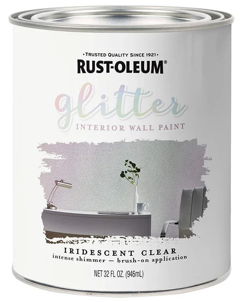 Rust-Oleum 323860 Glitter Interior Wall Paint 32 Ounce for Sparkling Home Decor