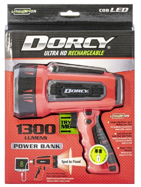Dorcy 41-4356 Rechargeable Spotlight Black Red High Power Beam