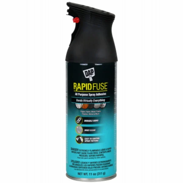 Dap 00114 Rapid Fuse All Purpose Spray Adhesive 11 Oz Quick Bonding Formula