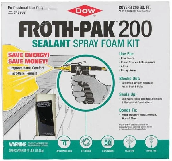 Dow 346963 Froth-Pak 200 Sealant Spray Foam Kit for Insulation and Sealing