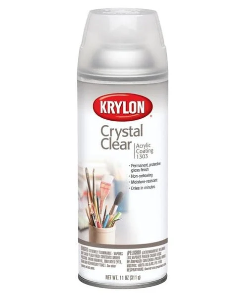 Krylon K01303007 Acrylic Spray Paint Crystal Clear 11 Oz for Protective Coating