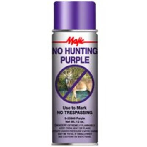 Majic 8-20860-8 No Hunting Marking Spray 12 Oz Purple Non-Toxic Outdoor Paint