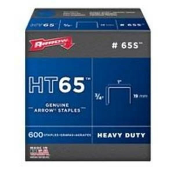 Arrow 65S Heavy-Duty Flat Staples 3/4 Inch for Upholstery and Carpentry Projects