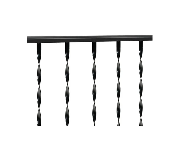 Village Ironsmith TR675 Traditional Black Steel Rail for Staircases and Balconies