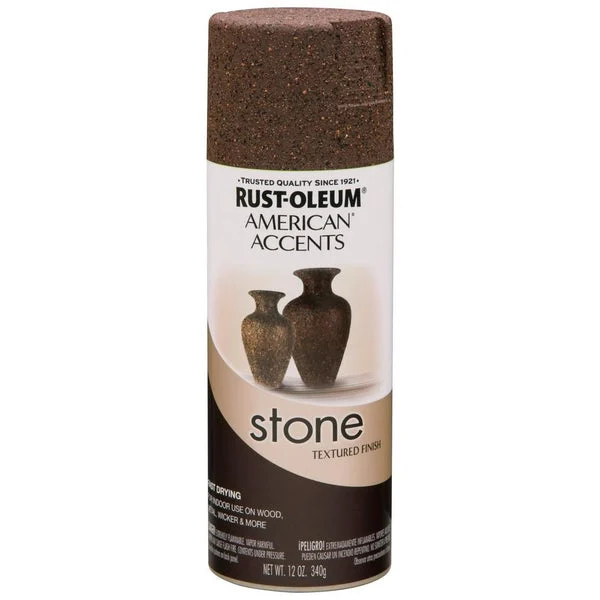 Rust-Oleum American Accents Stone Aerosol Paint Mineral Brown 12 Oz Spray Paint for DIY Projects
