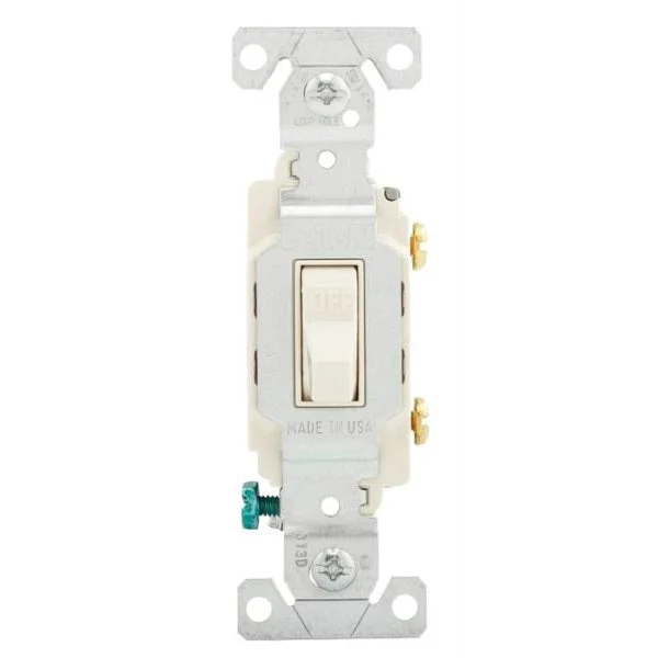 Eaton Single-Pole Side Wire Switch Light Almond 20 Amp