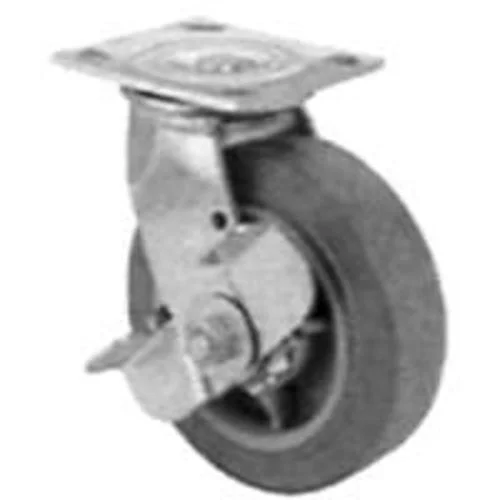 ProSource JC-T06 Swivel Brake Caster Zinc Plated Heavy Duty Wheel for Furniture and Equipment