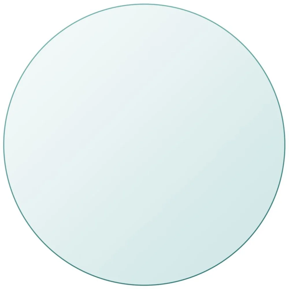 Table Top Tempered Glass Round 23.6 Inches Clear Glass Table Top