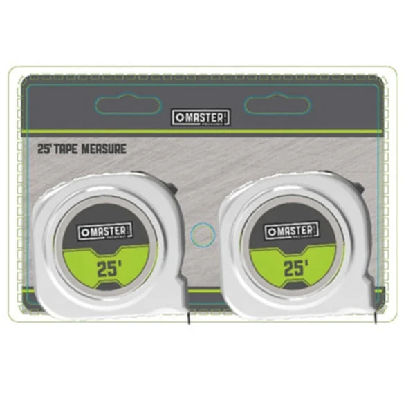 Master Mechanic TV217928-2PACK 25-Foot Tape Measure with 1-Inch Blade