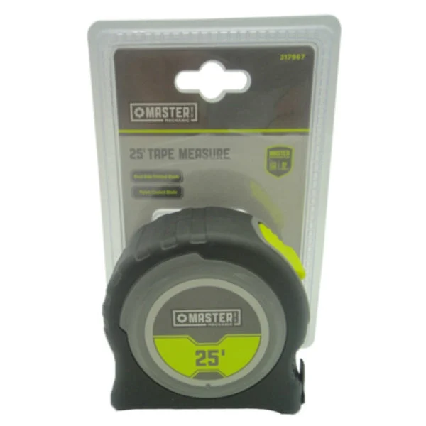 Master Mechanic 217967 ABS Tape Measure with Belt Clip 1-3/16 x 25 Feet