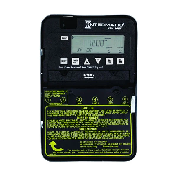 Intermatic ET1125C Electronic Time Switch 24-Hr Setting 28 Cycle 30 Amp 120/277 V
