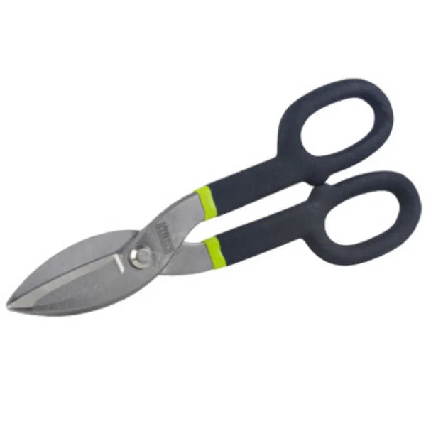 Master Mechanic 213278 10-Inch Straight Tin Snips with Cushion Grip Handles