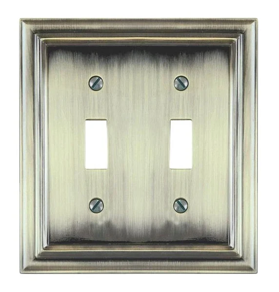 AmerTac 94TTBB Amerelle Continental 2 Toggle Wallplate Brushed Brass