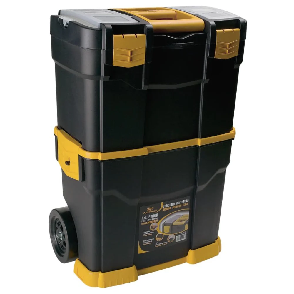 Rolling Tool Box 18.1x11x26.7 inches PP Portable Tool Storage