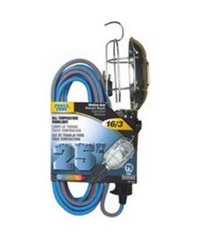 Power Zone ORTL020625 Trouble Light 12 Amp 125 V 1500 Watts 25 Feet for Workshop and Garage Lighting