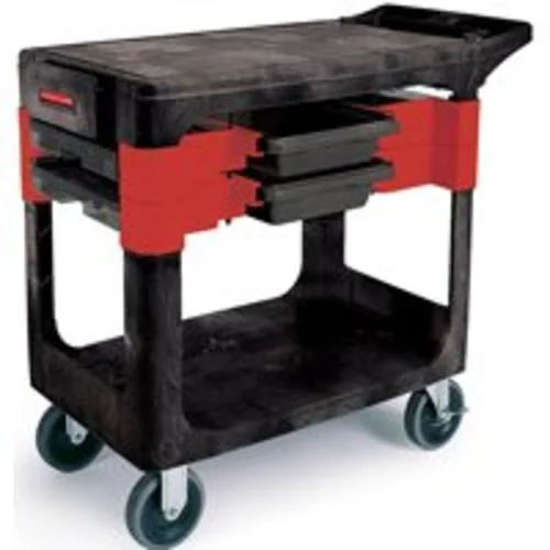 Rubbermaid FG618000BLA Black Trades Cart 330 Lbs Load Capacity for Tools and Equipment