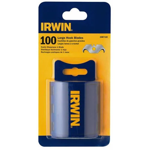 Irwin 2087102 100 Pack Hook Blades for Utility Knives and Cutting Tools