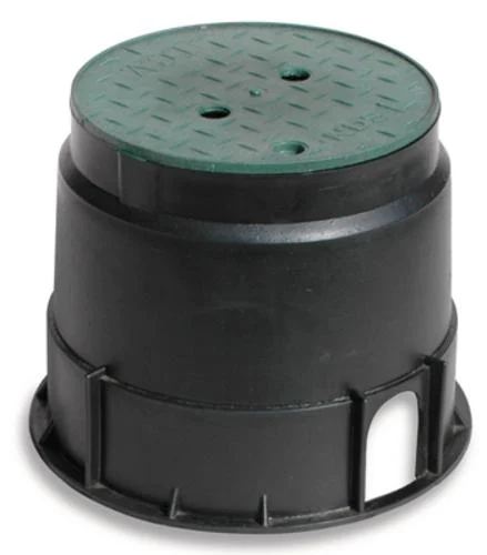 NDS 1010VB Round Valve Box Overlapping Cover 10 Inch Black/Green for Irrigation