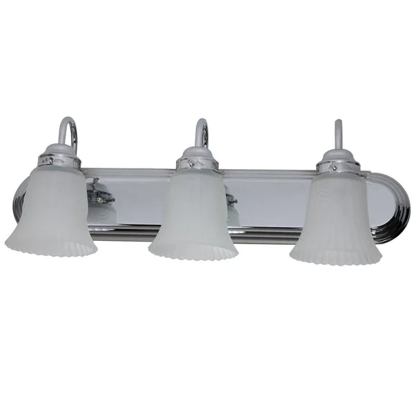 Boston Harbor RF-V-028-CH Chrome Three Light Vanity Wall Fixture for Bathroom Lighting