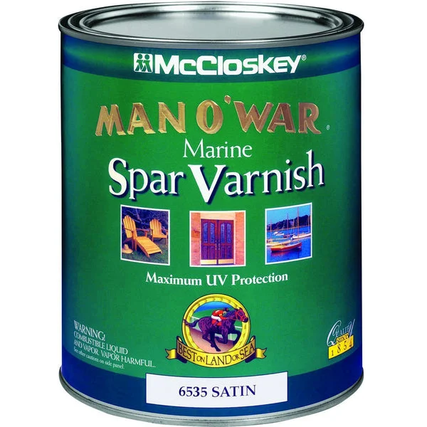 McCloskey 6535 Man O'War Marine Spar Varnish Satin 1 Quart