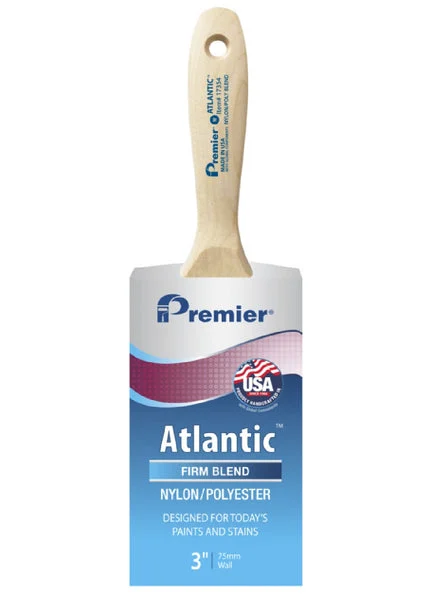 Premier 17354 Atlantic Beavertail Varnish Wall Paint Brush 3 Inch Smooth Application