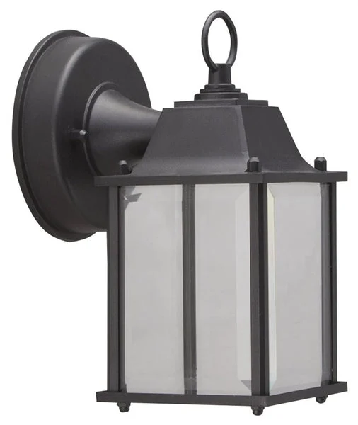 Boston Harbor 0038-WD-BK Outdoor Wall Lantern Black Durable Metal Fixture for Porch and Patio Lighting