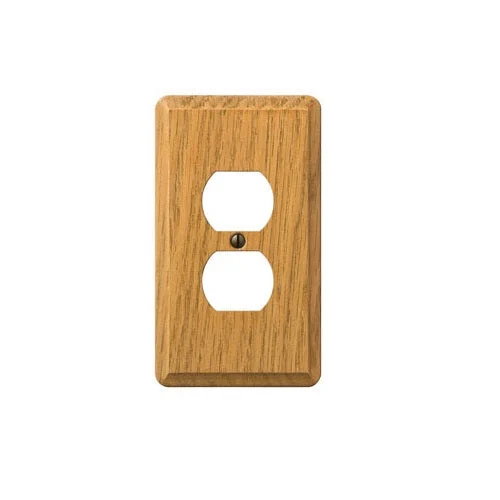 Amerelle 901DL Contemporary 1 Duplex Outlet Wall Plate White