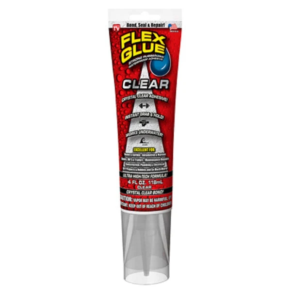 Flex Glue GFSCLRR04 Clear Waterproof Adhesive 4 oz As Seen On TV