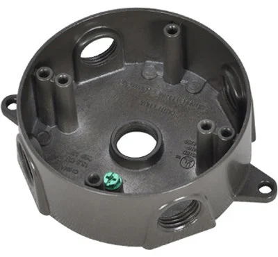 Master Electrician Weatherproof Round Outlet Box Bronze BRD-4-BR