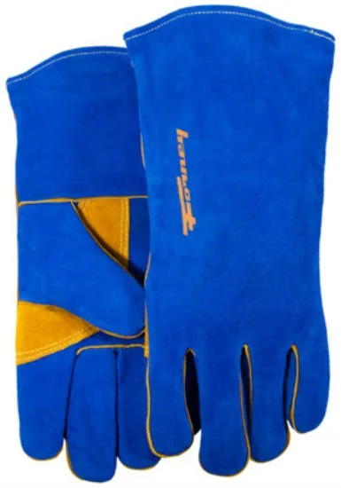 Forney 53422 Heavy Duty Welding Gloves with Reinforced Thumb Blue Men's Large