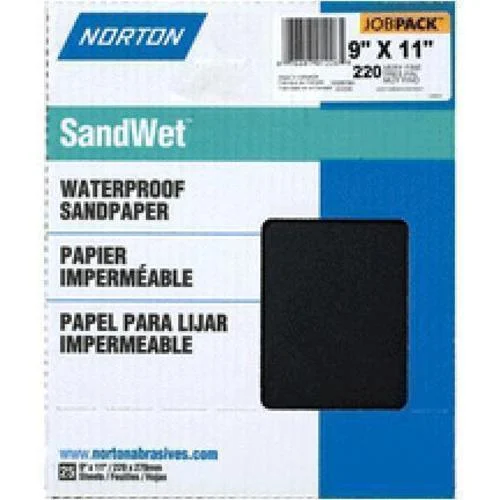 Norton 01226 Waterproof Sandpaper 9 x 11 Inches for Professional Woodworking