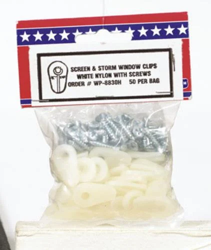 US Hardware WP-8830H 3/16 x 7/8 Inch White Screen & Storm Window Clips