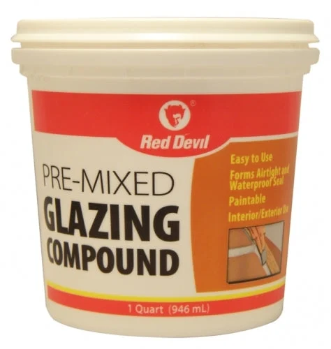 Red Devil 0664 Glazing Compound White Tube Quart for Window Repair