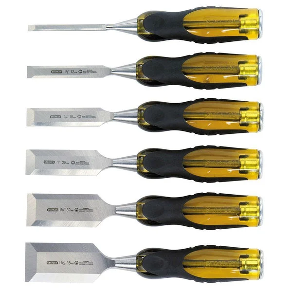 Stanley 16-971 FatMax Thru-Tang Wood Chisel Set 6-Piece Durable Woodworking Tools