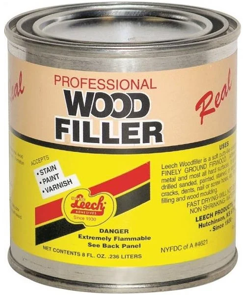 Leech LWF-68 Superior Grade Real Wood Filler 8 Oz for Wood Repair