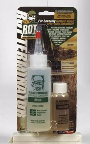 Protective Coating 350614 Rot Terminator Epoxy Wood Hardener Amber 3.25 oz for Wood Repair