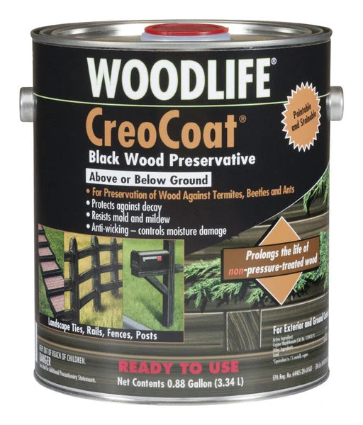 Rust-Oleum 14436 Creocoat Wood Preservative, 1 Gallon, Black - Weatherproof Protection