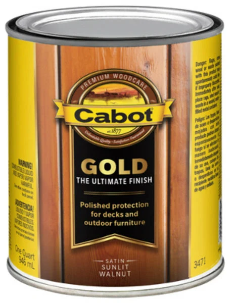 Cabot Gold 3471-05 Ultimate Wood Satin Finish Sunlit Walnut 1 Qt Stain
