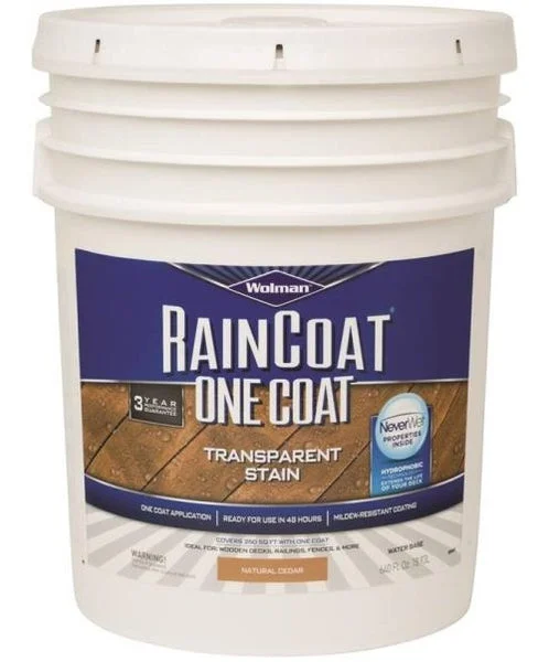 Wolman 288344 RainCoat One Coat Transparent Wood Stain 5 Gallon
