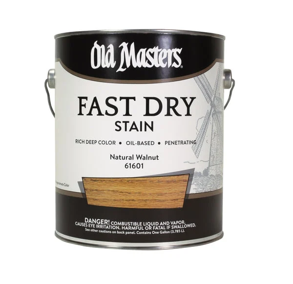 Old Masters 61601 Oil Based Fast Dry Stain Natural Walnut 1 Gallon Wood Stain for Interior and Exterior