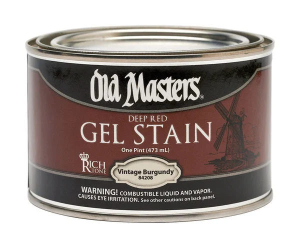 Old Masters 84208 Deep Red Gel Stain Vintage Burgundy for Wood Projects