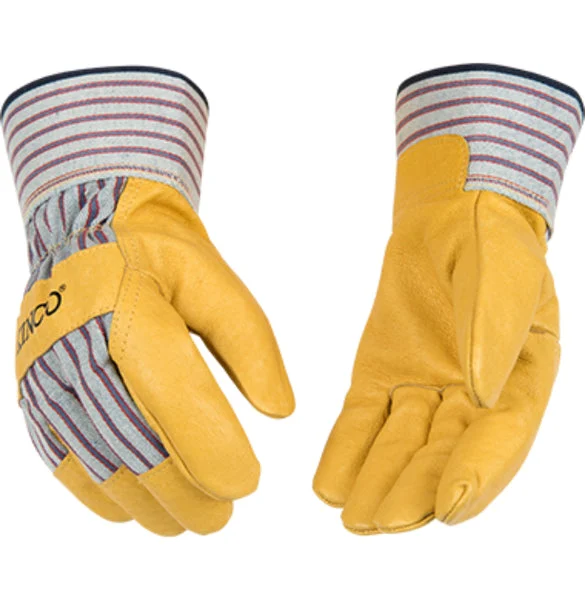 Kinco 1917-XL Premium Grain Pigskin Palm with Safety Cuff Tan Extra Large for Tough Jobs